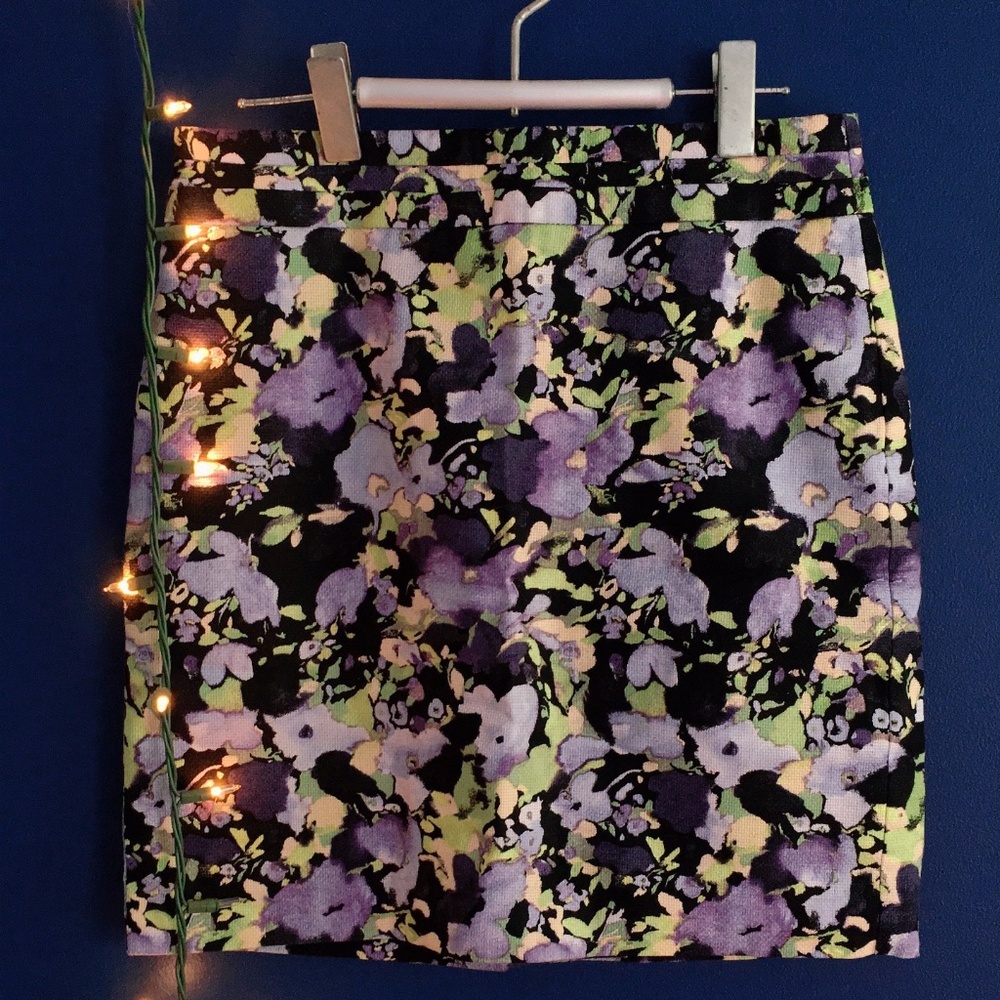 Spring Flower Skirt/ A-Line Skirt/ Purple Skirt